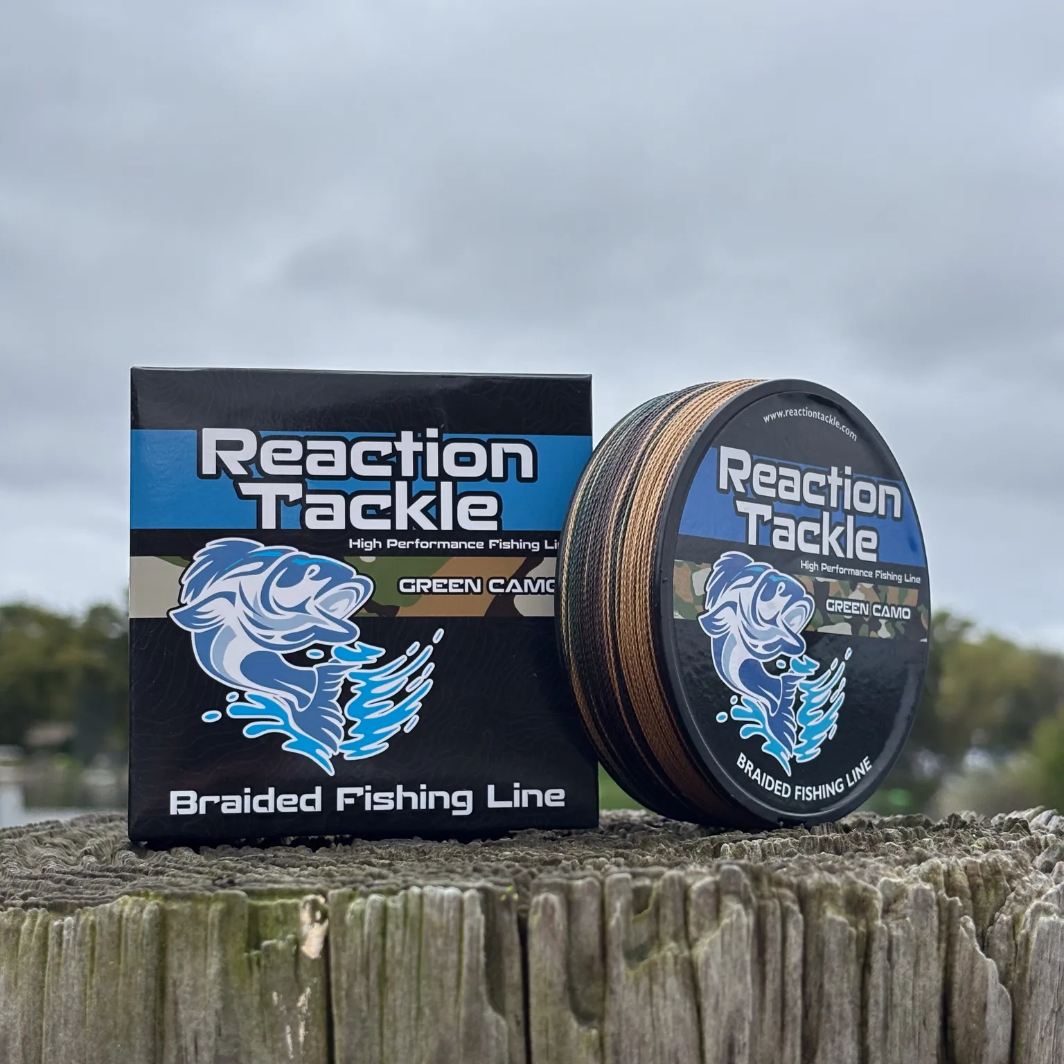 Reaction Tackle Braided Fishing Line - Green Camo