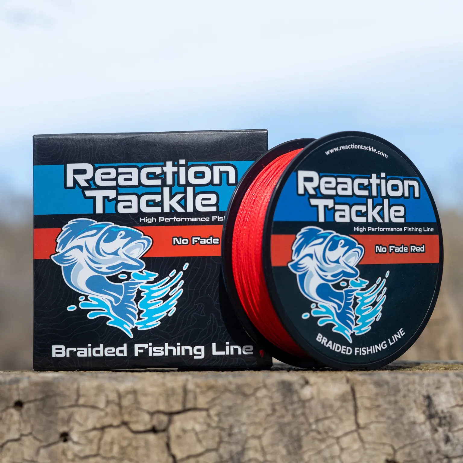 Reaction Tackle Braided Fishing Line - NO FADE Red